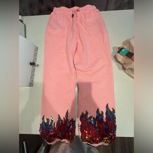 Queen of Sparkles Pink Flame Joggers